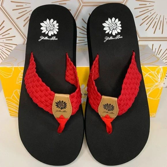 Yellow Box Shoes Yellow Box Flip Flop Sandals Soleil Solid Red